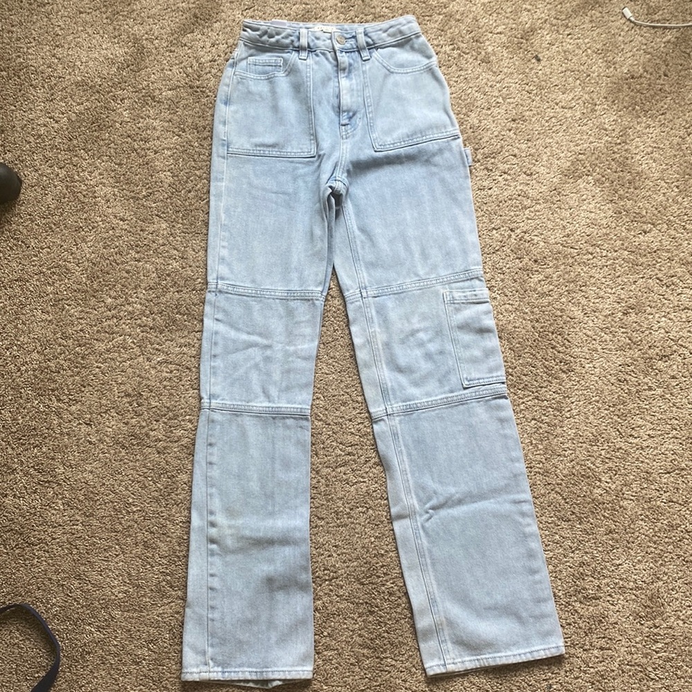 Pacsun , light washed mid rise cargo jeans - Picture 1 of 3